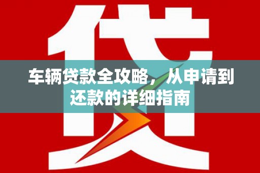 天峨车辆贷款全攻略，从申请到还款的详细指南