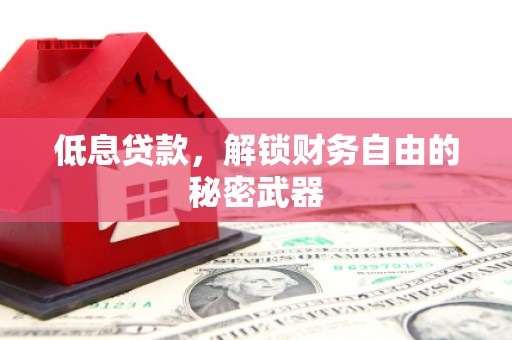天峨低息贷款，解锁财务自由的秘密武器
