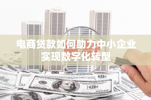 天峨电商贷款如何助力中小企业实现数字化转型