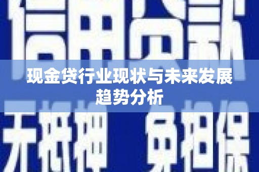 天峨现金贷行业现状与未来发展趋势分析