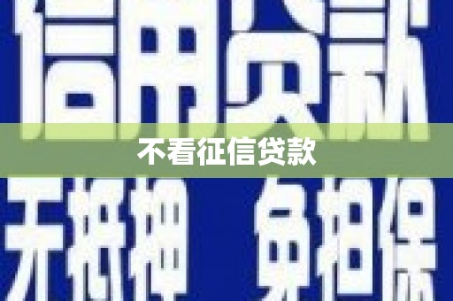 天峨不看征信贷款