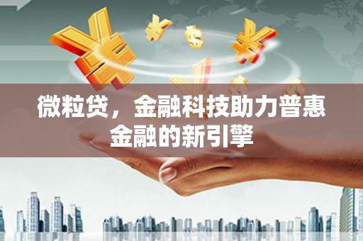 天峨微粒贷，金融科技助力普惠金融的新引擎