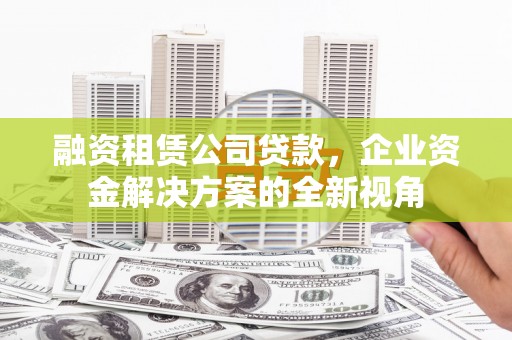 天峨融资租赁公司贷款，企业资金解决方案的全新视角
