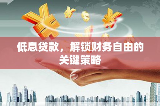 天峨低息贷款，解锁财务自由的关键策略