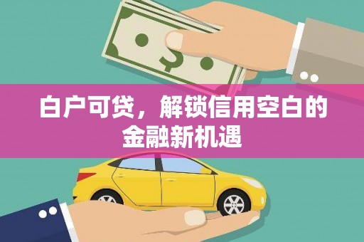 天峨白户可贷，解锁信用空白的金融新机遇