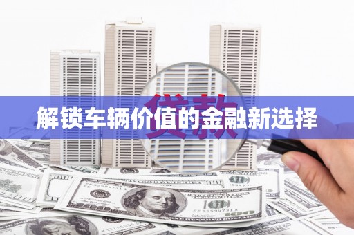 天峨解锁车辆价值的金融新选择