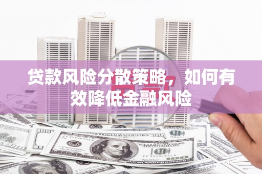 天峨贷款风险分散策略，如何有效降低金融风险