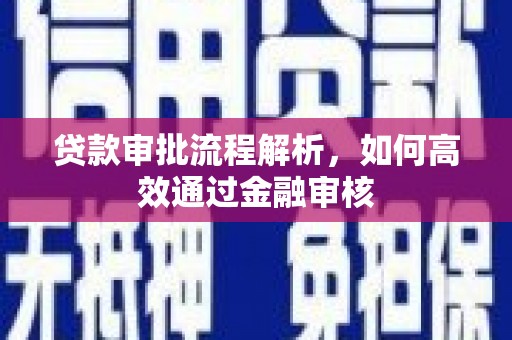 天峨贷款审批流程解析，如何高效通过金融审核