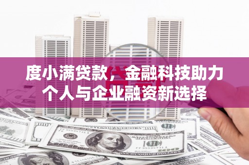 天峨度小满贷款，金融科技助力个人与企业融资新选择