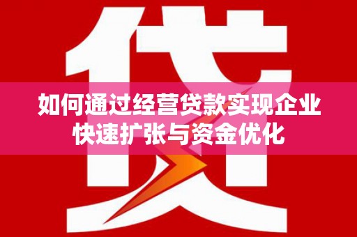 天峨如何通过经营贷款实现企业快速扩张与资金优化