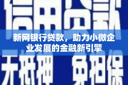 天峨新网银行贷款，助力小微企业发展的金融新引擎