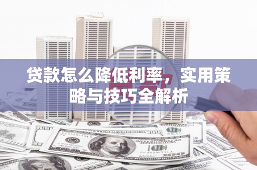 天峨贷款怎么降低利率，实用策略与技巧全解析