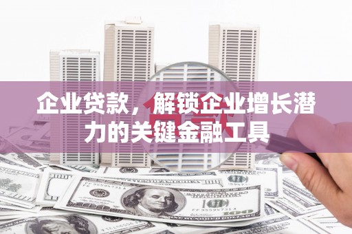 天峨企业贷款，解锁企业增长潜力的关键金融工具