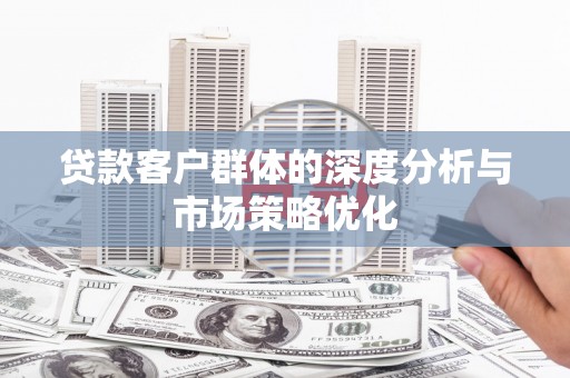 天峨贷款客户群体的深度分析与市场策略优化