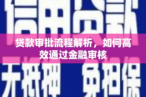 天峨贷款审批流程解析，如何高效通过金融审核