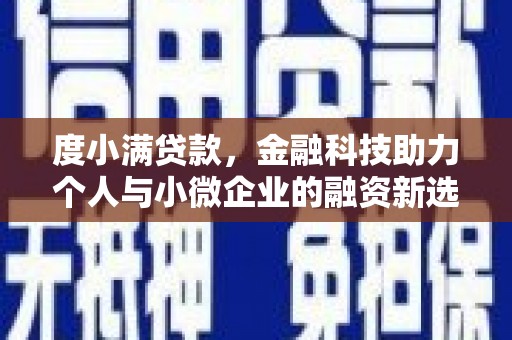 天峨度小满贷款，金融科技助力个人与小微企业的融资新选择