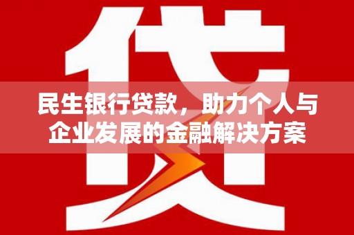 天峨民生银行贷款，助力个人与企业发展的金融解决方案