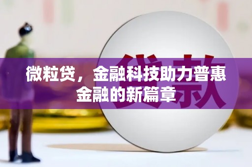 天峨微粒贷，金融科技助力普惠金融的新篇章