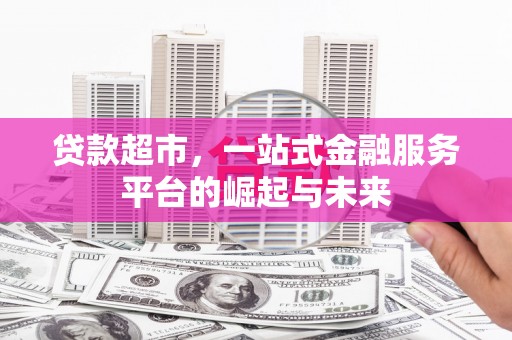 天峨贷款超市，一站式金融服务平台的崛起与未来