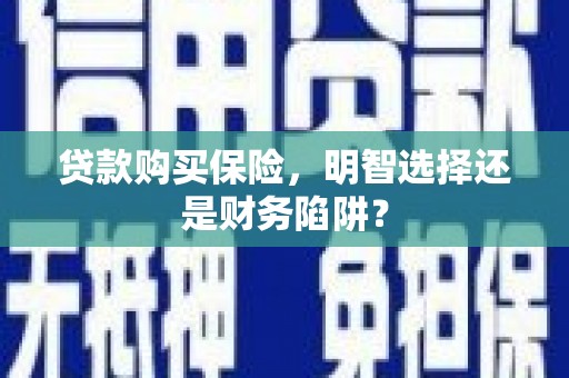 天峨贷款购买保险，明智选择还是财务陷阱？