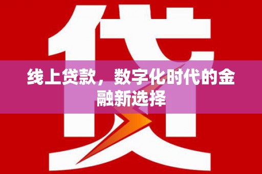 天峨线上贷款，数字化时代的金融新选择