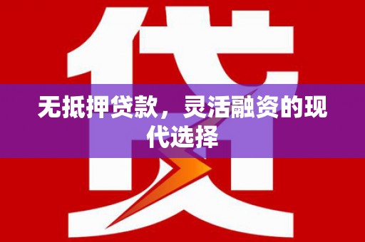 天峨无抵押贷款，灵活融资的现代选择