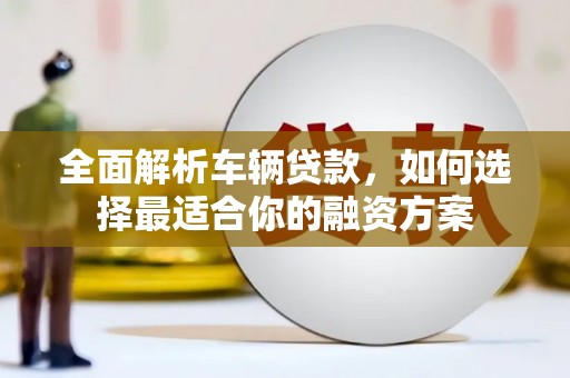 天峨全面解析车辆贷款，如何选择最适合你的融资方案