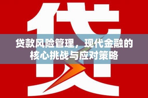 天峨贷款风险管理，现代金融的核心挑战与应对策略