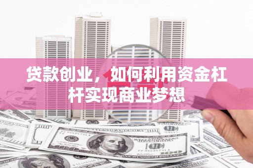 天峨贷款创业，如何利用资金杠杆实现商业梦想