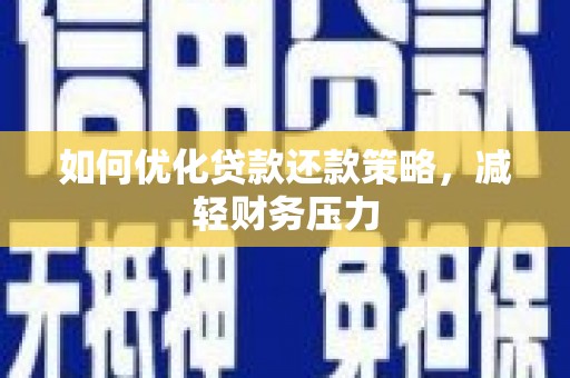 天峨如何优化贷款还款策略，减轻财务压力