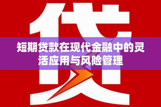 天峨短期贷款在现代金融中的灵活应用与风险管理