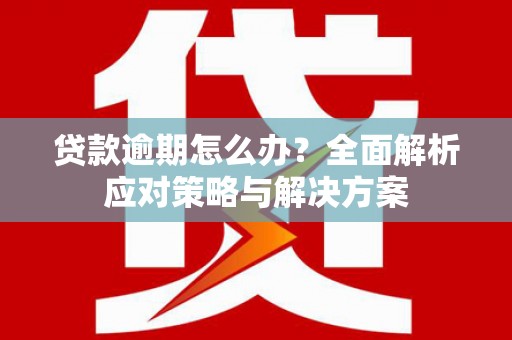 天峨贷款逾期怎么办？全面解析应对策略与解决方案