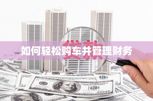 天峨如何轻松购车并管理财务