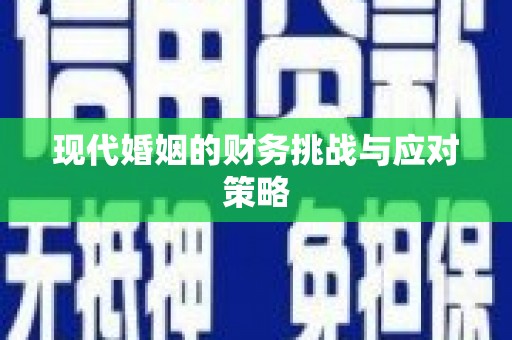 天峨现代婚姻的财务挑战与应对策略