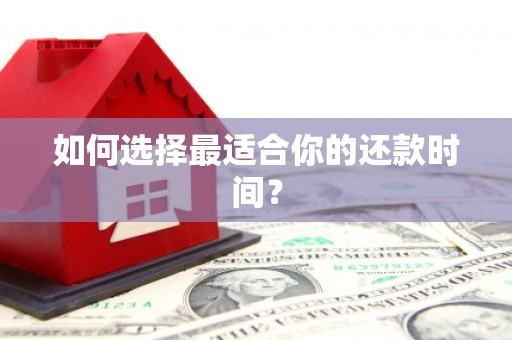 天峨如何选择最适合你的还款时间？