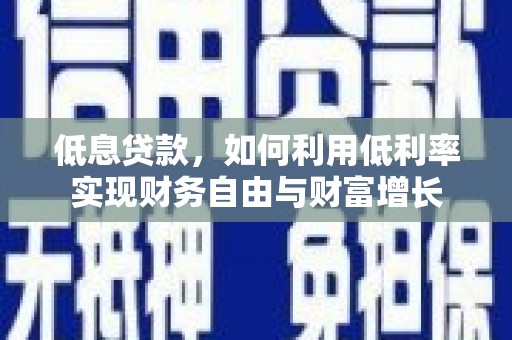 天峨低息贷款，如何利用低利率实现财务自由与财富增长