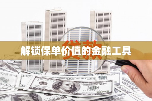 天峨解锁保单价值的金融工具