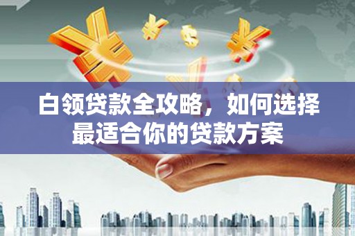天峨白领贷款全攻略，如何选择最适合你的贷款方案