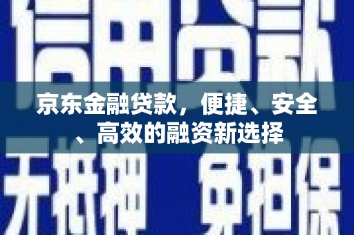 天峨京东金融贷款，便捷、安全、高效的融资新选择